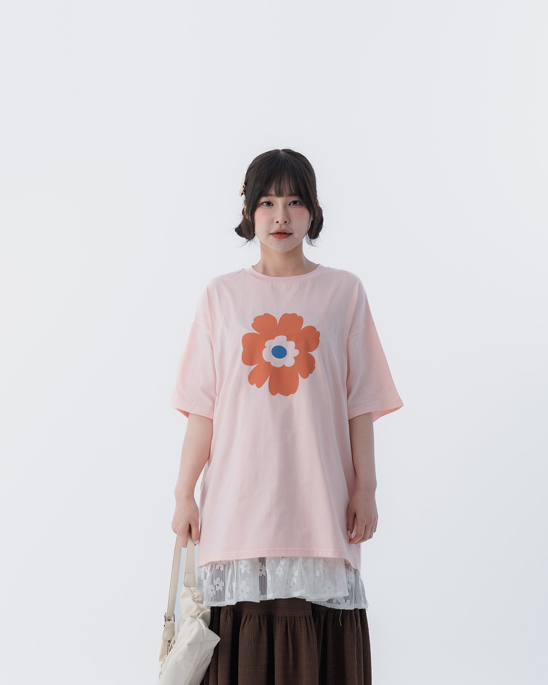 春8商未收到---ラワープリントTシャツ　ピンク