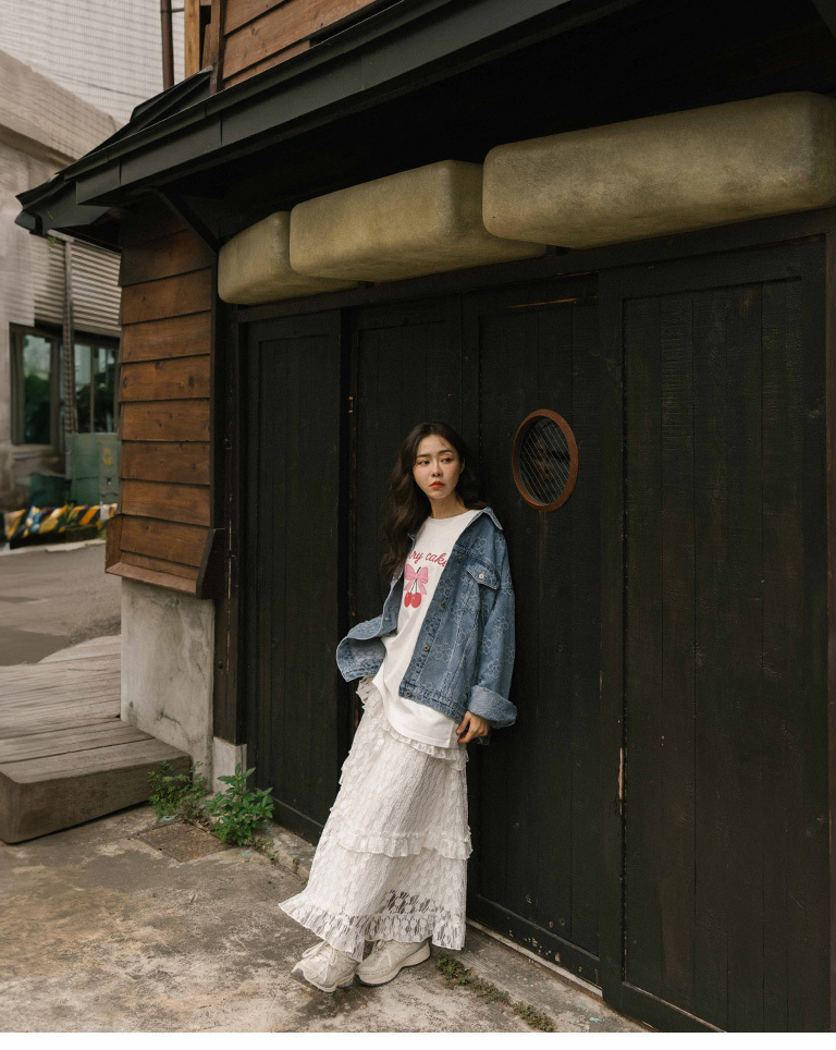 フラワージャカードデニムジャケット