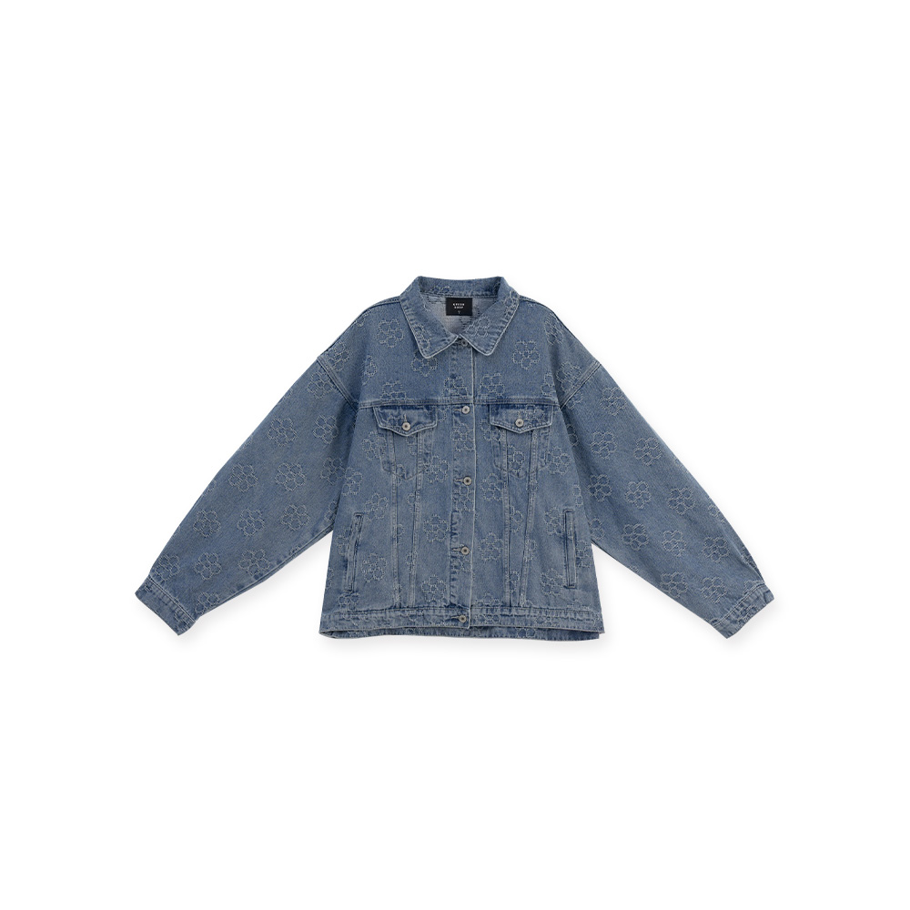 フラワージャカードデニムジャケット