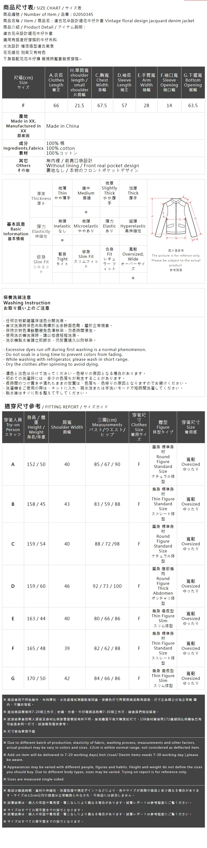 フラワージャカードデニムジャケット