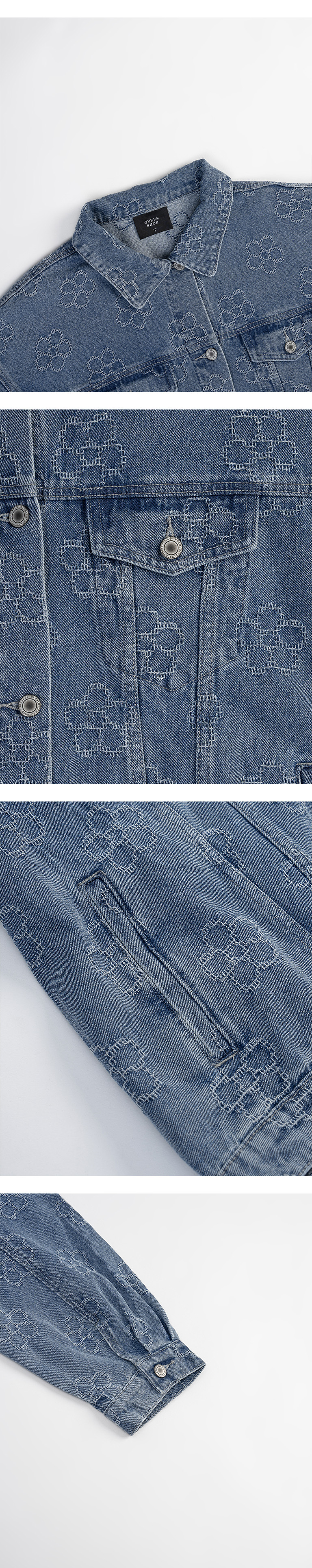 フラワージャカードデニムジャケット