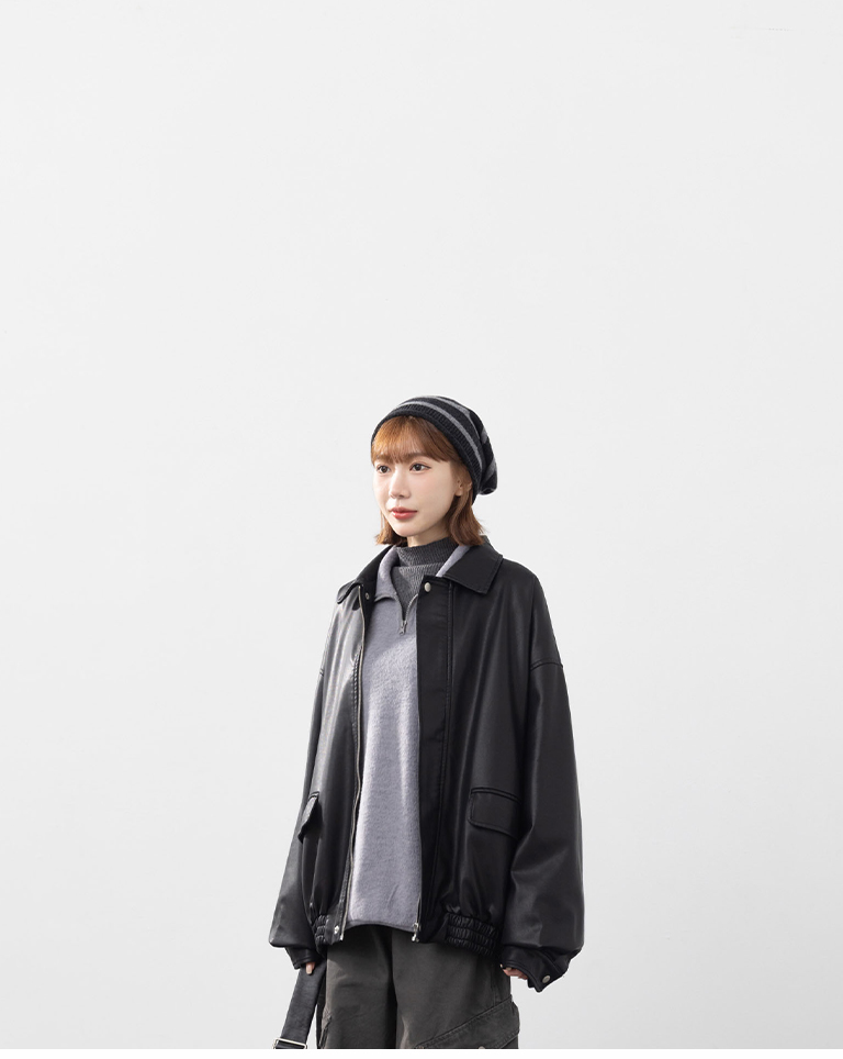 冬10未入荷---マットレザージャケット 2色展開