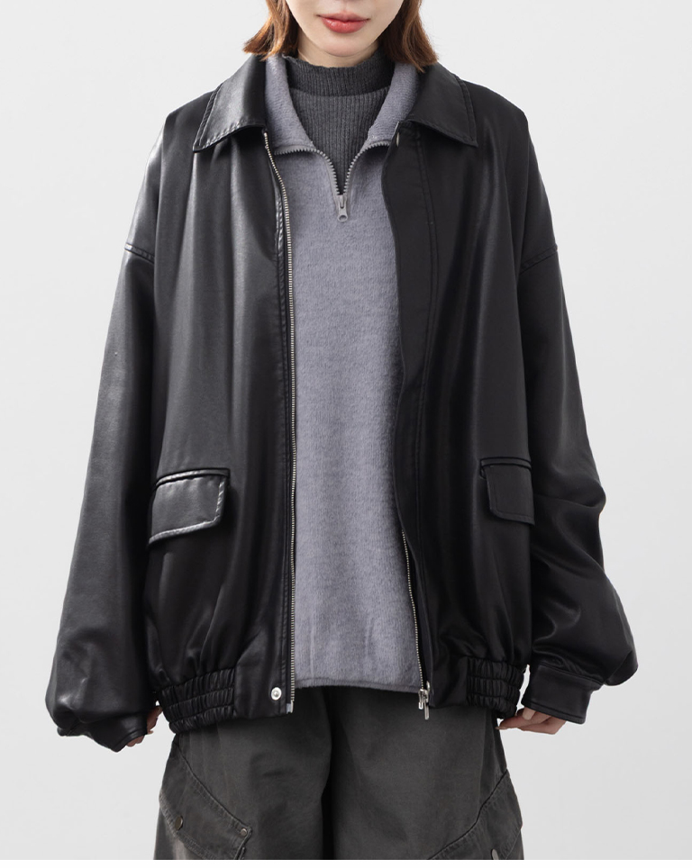 冬10未入荷---マットレザージャケット 2色展開