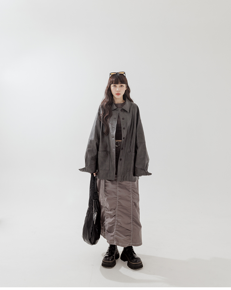 ボタンレザージャケット 2色展開