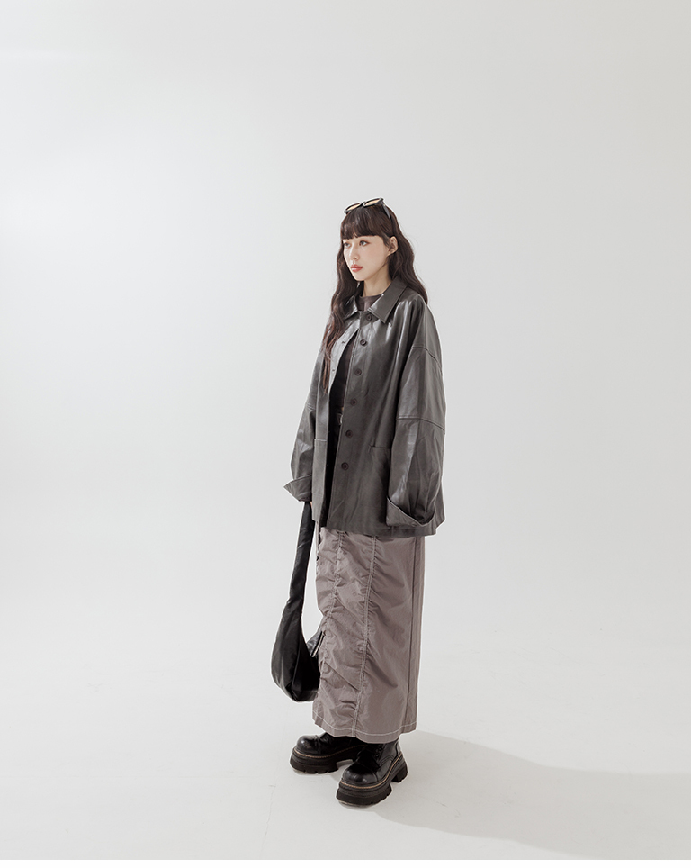 ボタンレザージャケット 2色展開