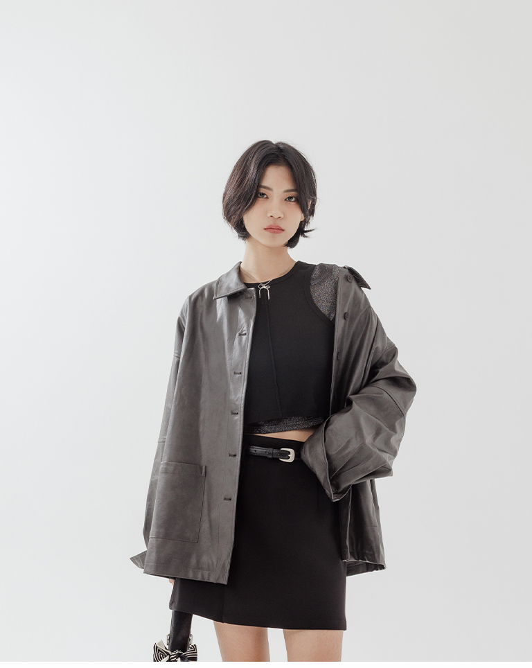 ボタンレザージャケット 2色展開