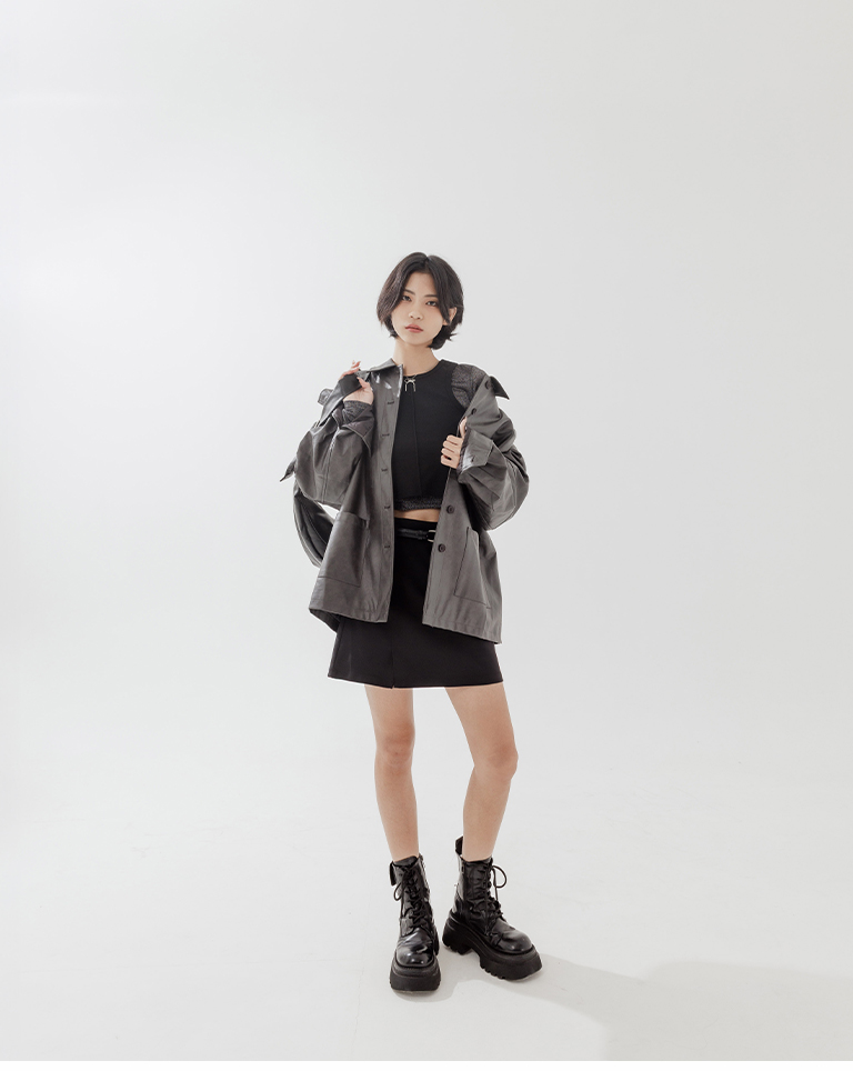 ボタンレザージャケット 2色展開