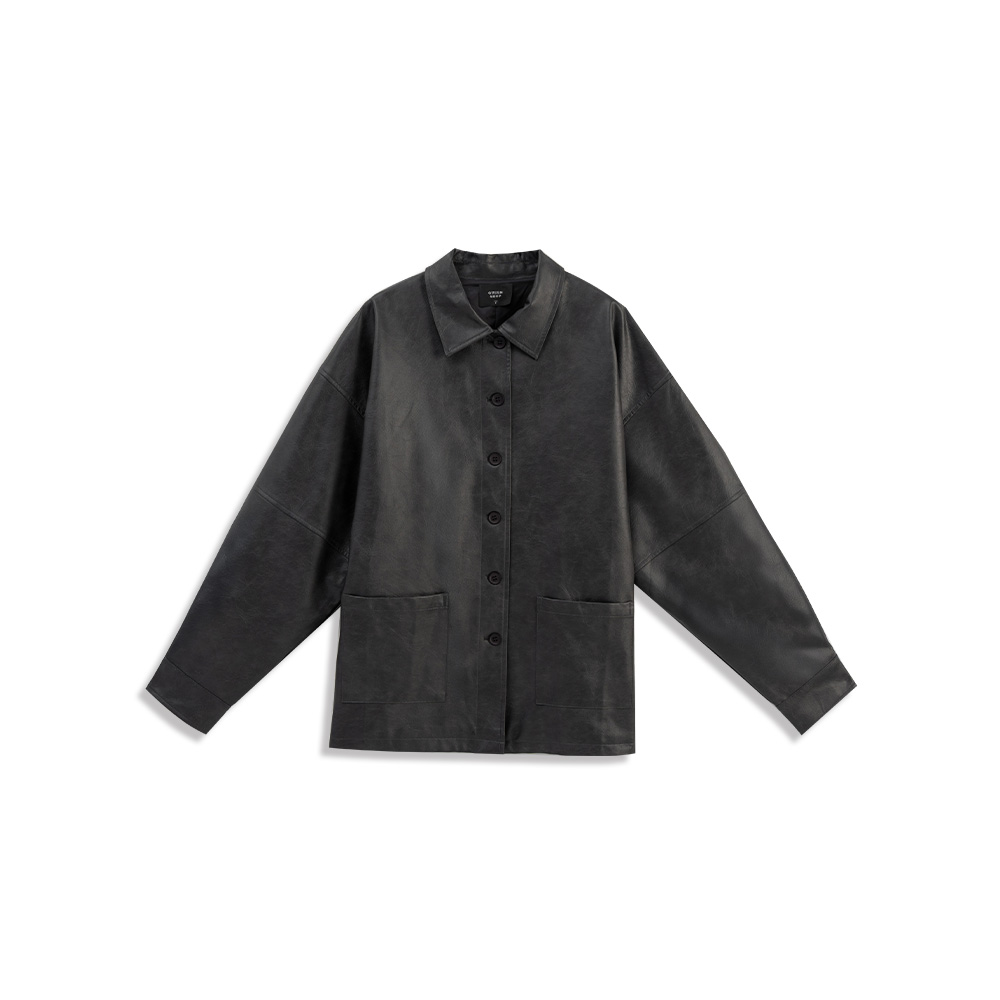 ボタンレザージャケット 2色展開