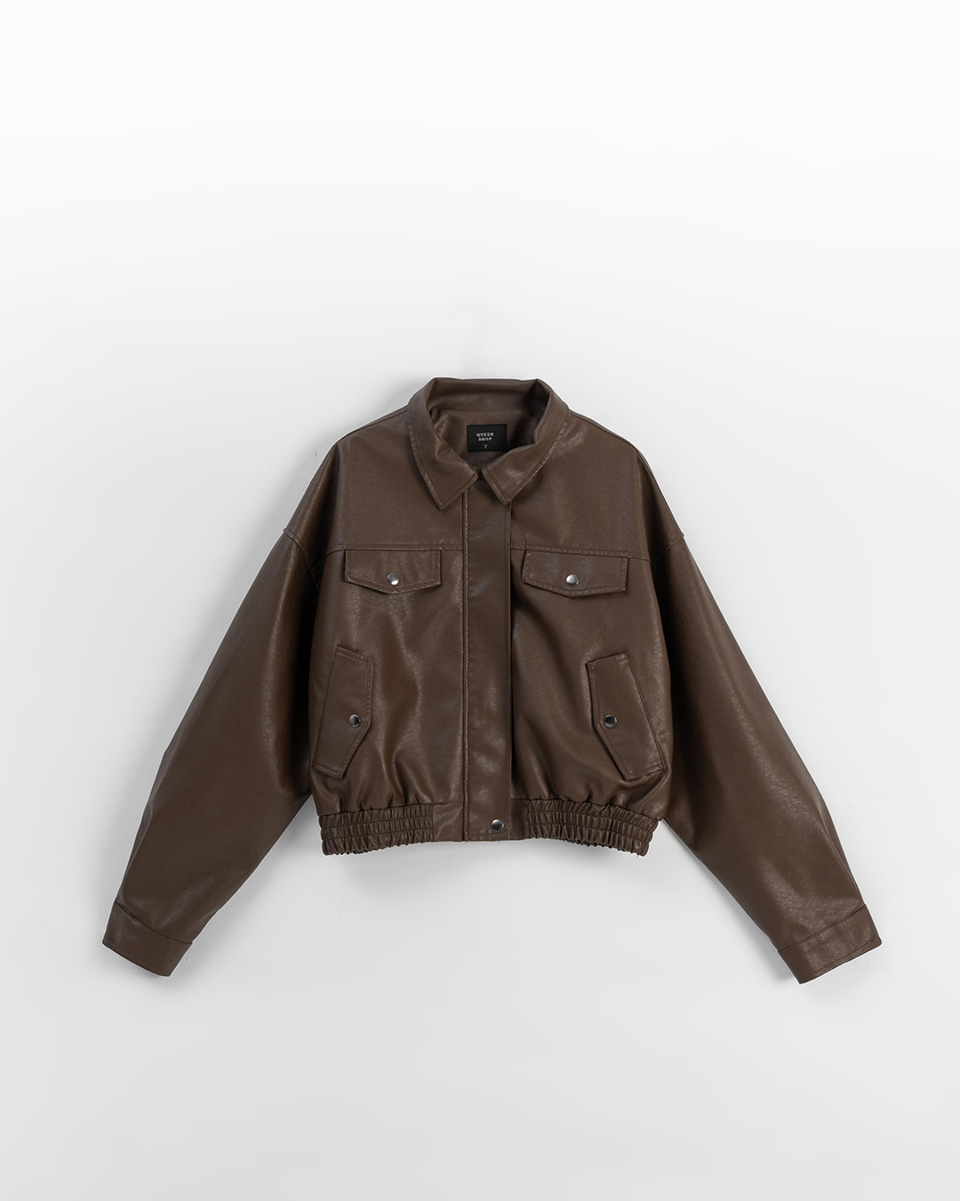 春2尚未收到1/23海運---ポケットショートレザージャケット ブラウン
