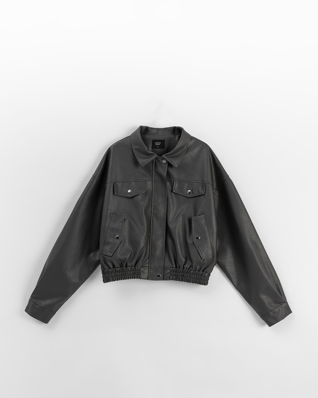 春2尚未收到1/23海運---ポケットショートレザージャケット グレー