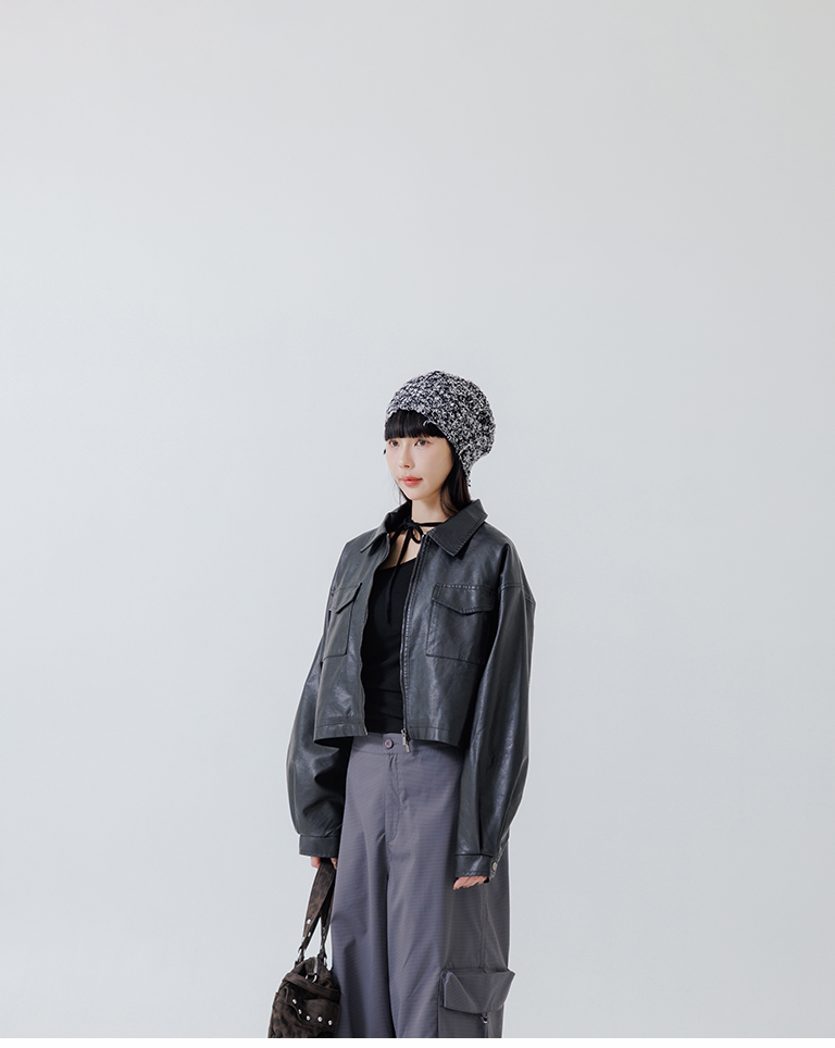 ショートレザージャケット 2色展開