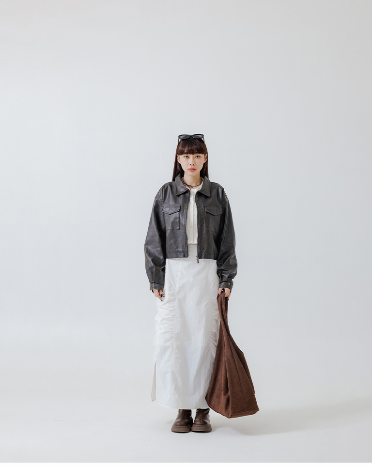 ショートレザージャケット 2色展開