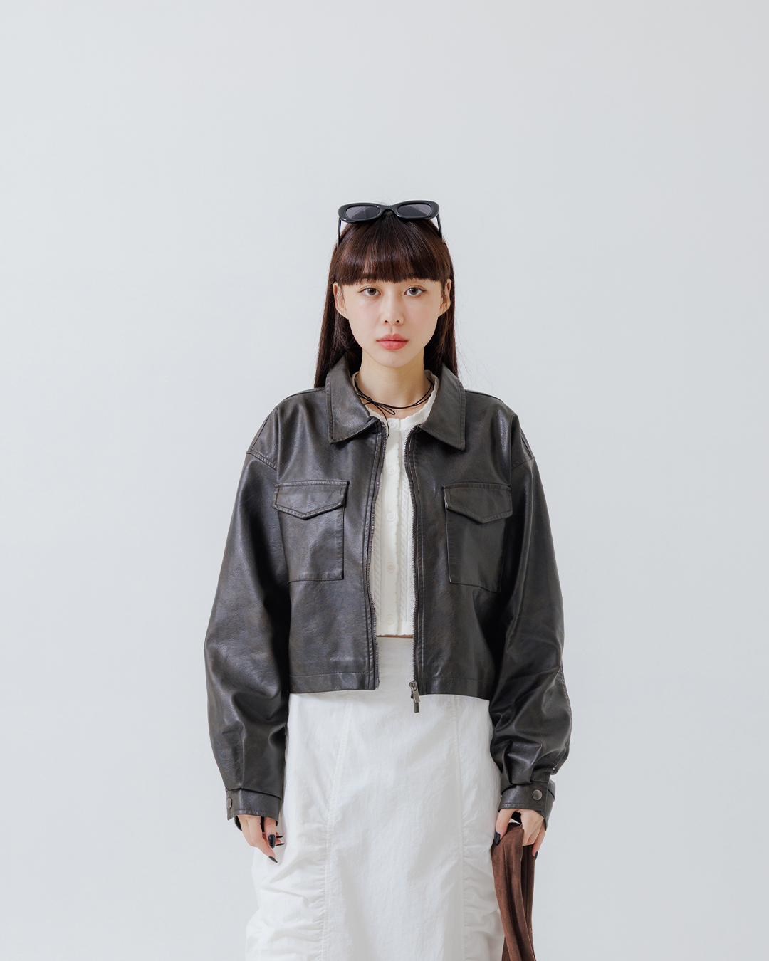 ショートレザージャケット 2色展開