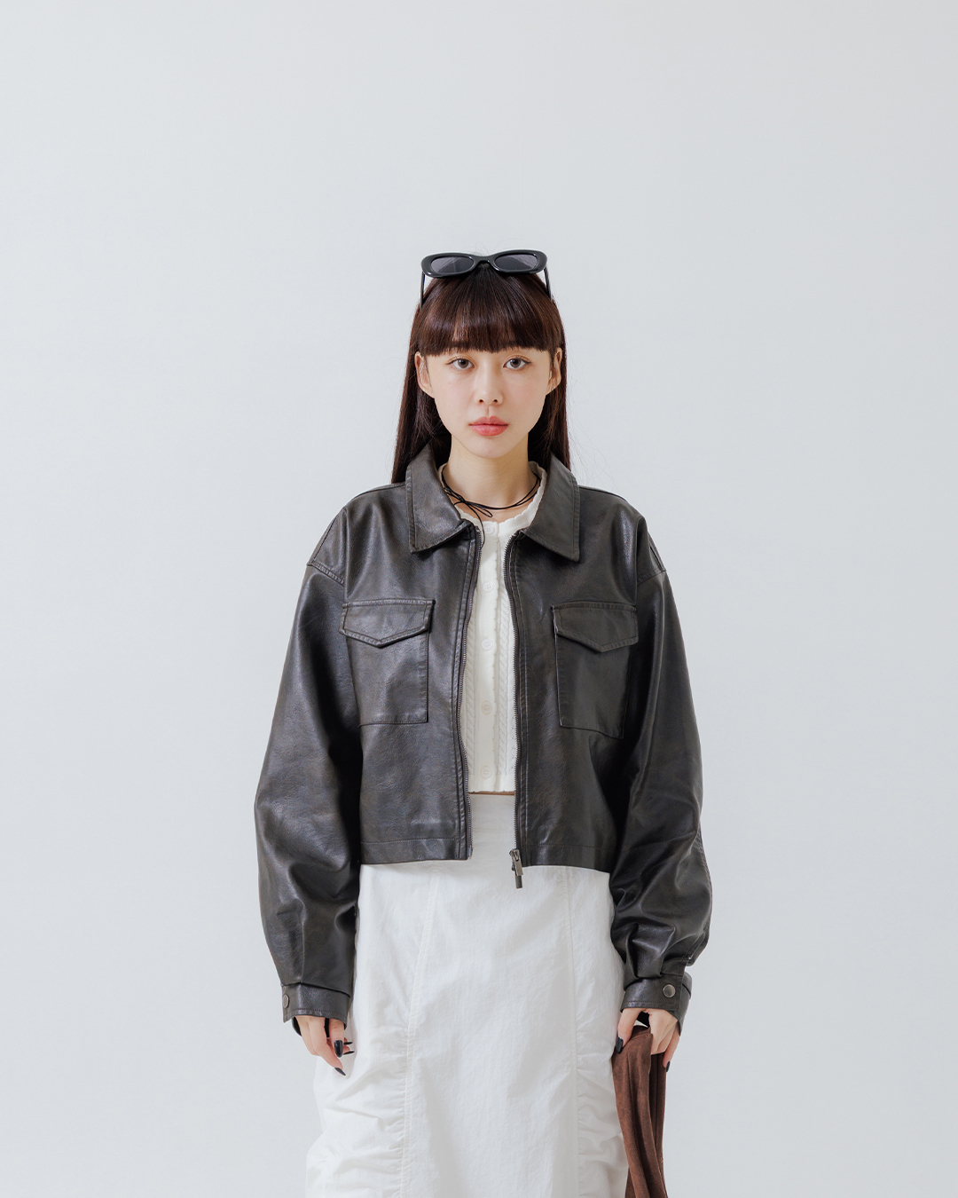 ショートレザージャケット 2色展開