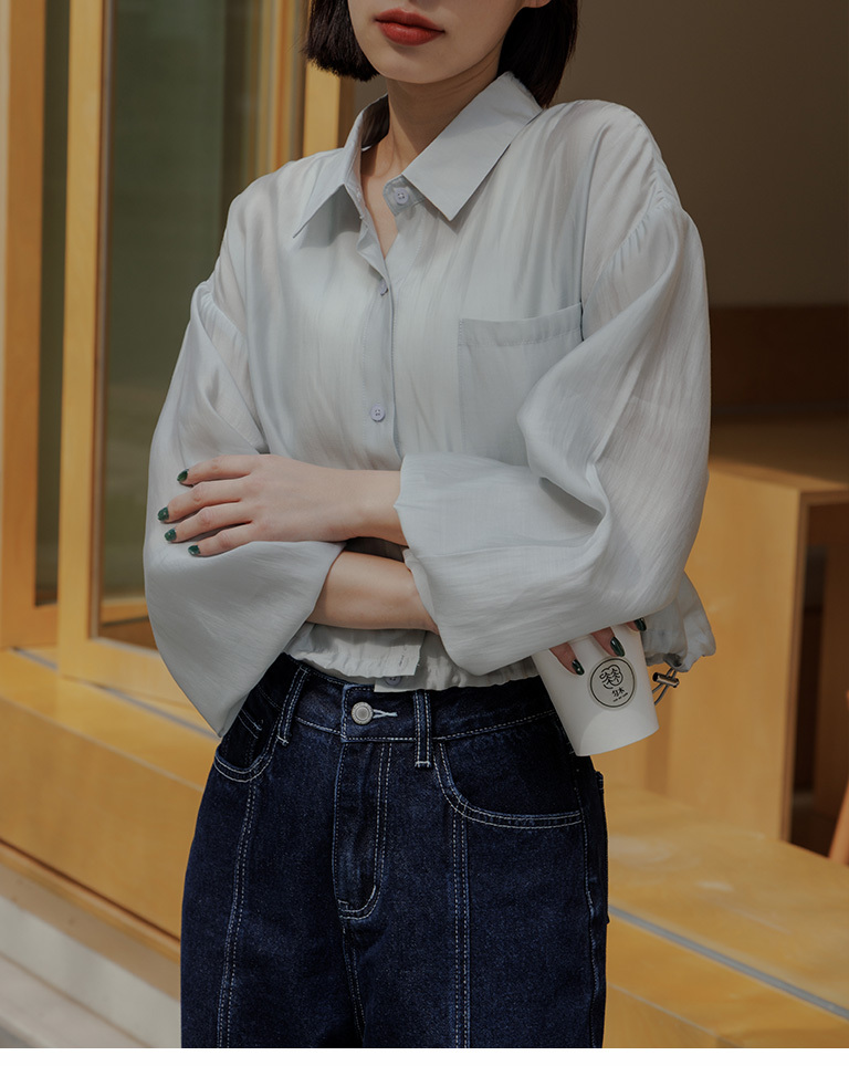 裾ドローコードシャツ 二色展開 02071640