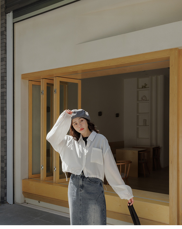 裾ドローコードシャツ 二色展開 02071640