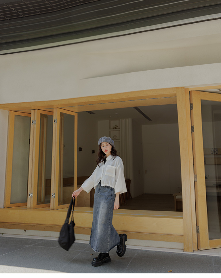 裾ドローコードシャツ 二色展開 02071640