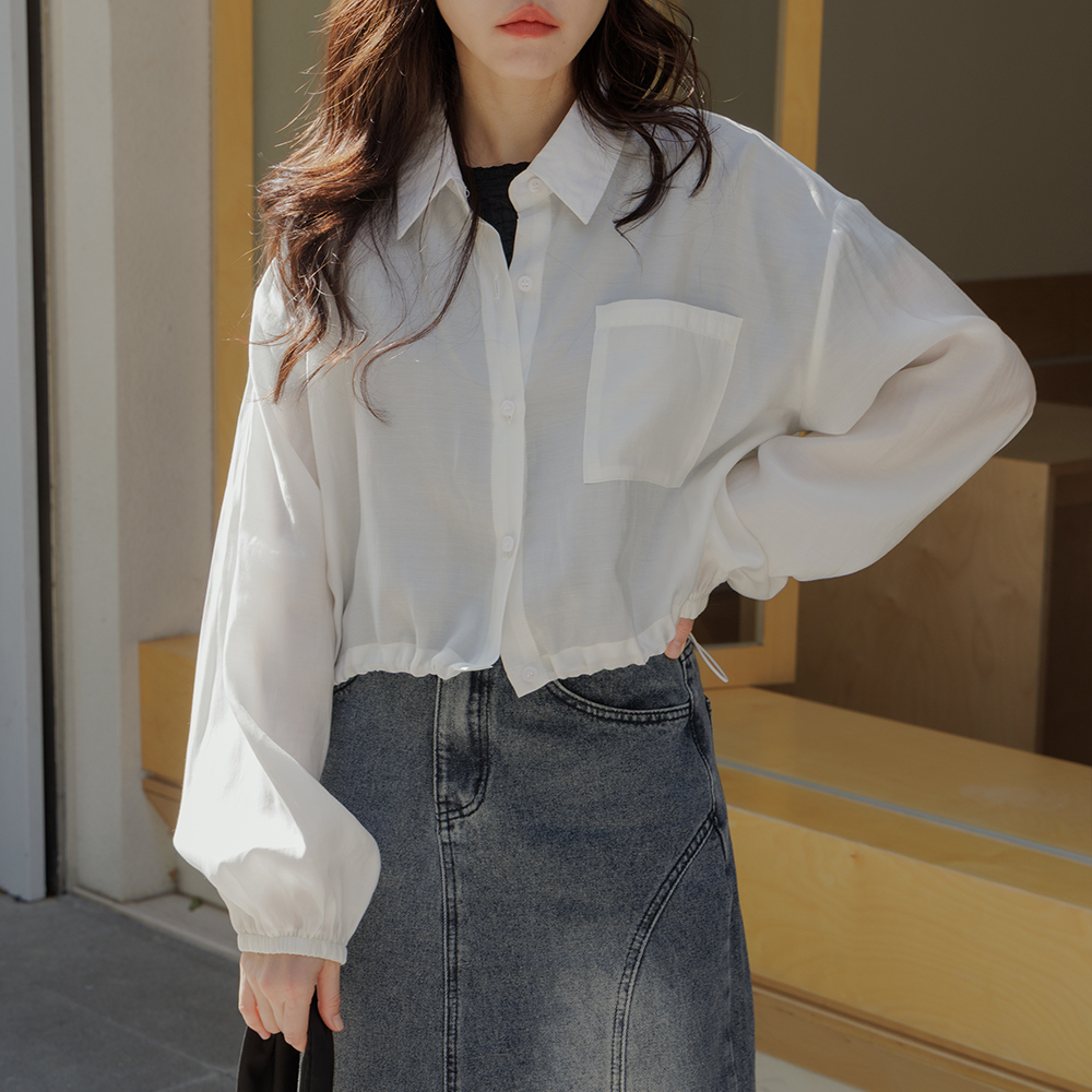 裾ドローコードシャツ 二色展開 02071640