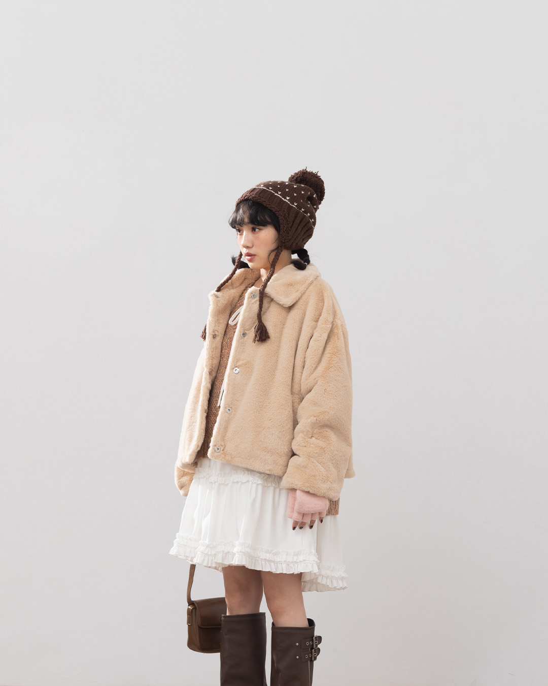 フェイクファージャケット カーキ