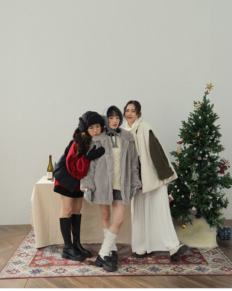 フェイクファージャケット グレー