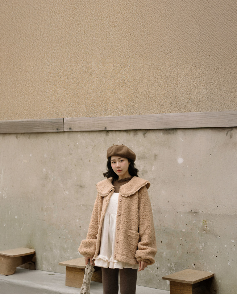 ドールカラーフェイクボアジャケット 2色展開