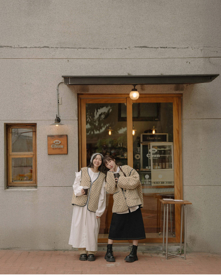 配色ハート柄ボアジャケット