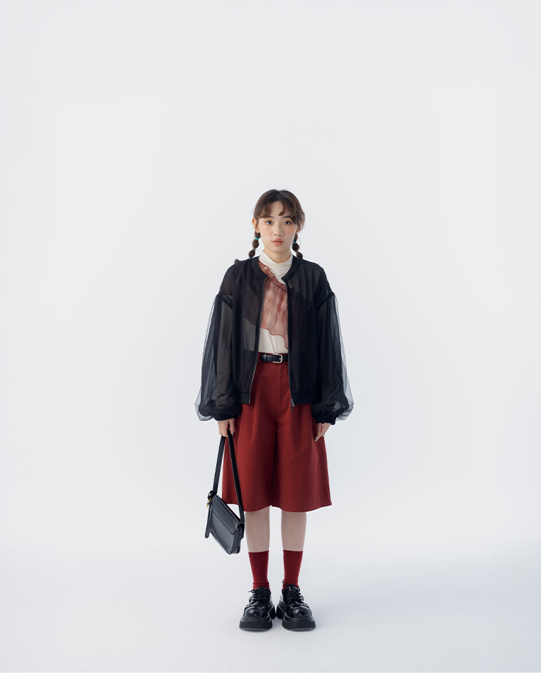 ダブルチュールシースルージャケット 2色展開