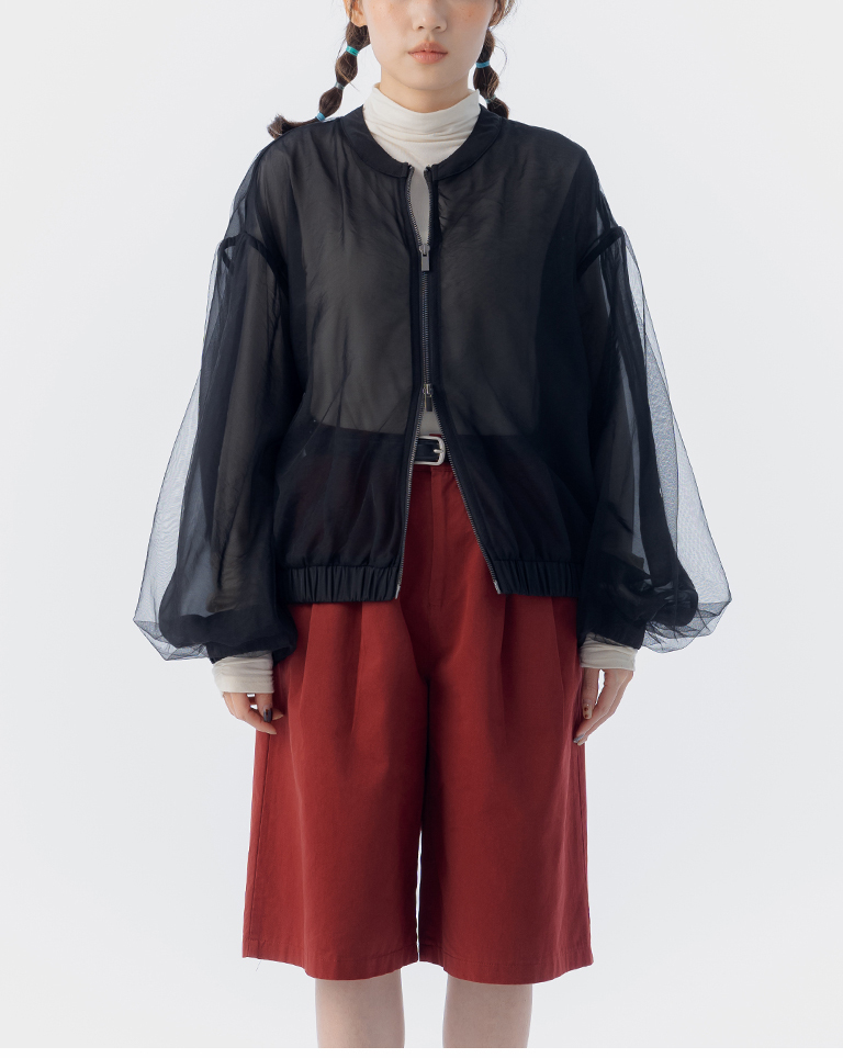 ダブルチュールシースルージャケット 2色展開