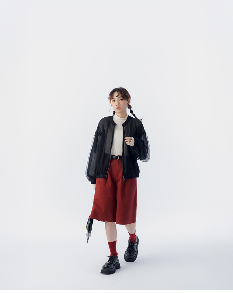 ダブルチュールシースルージャケット 2色展開