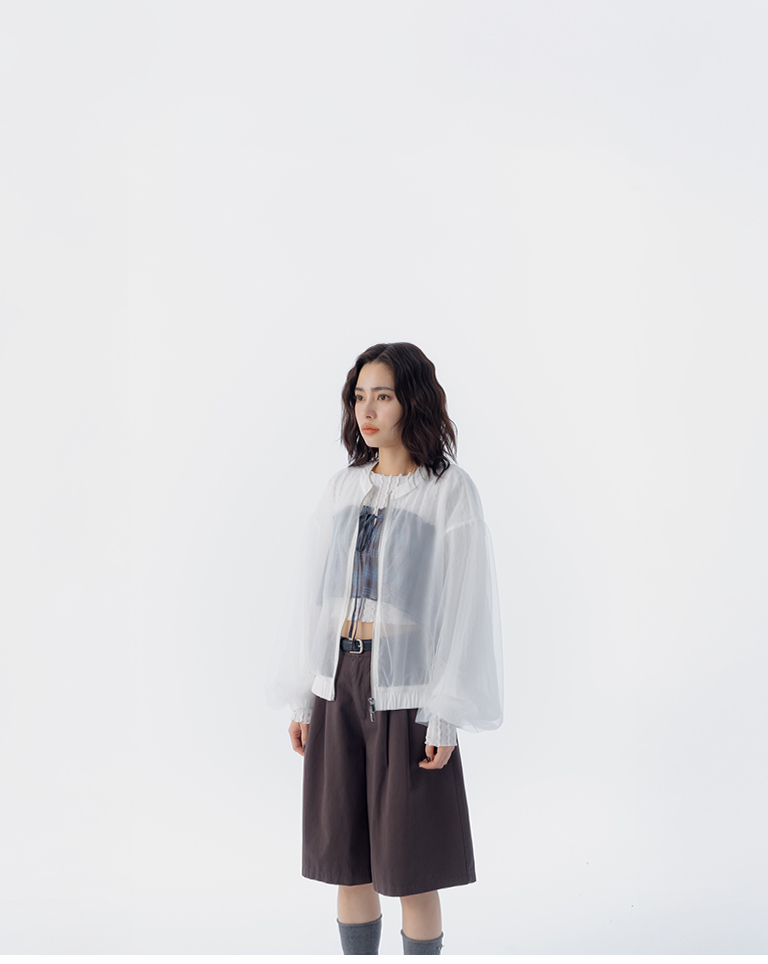 ダブルチュールシースルージャケット 2色展開