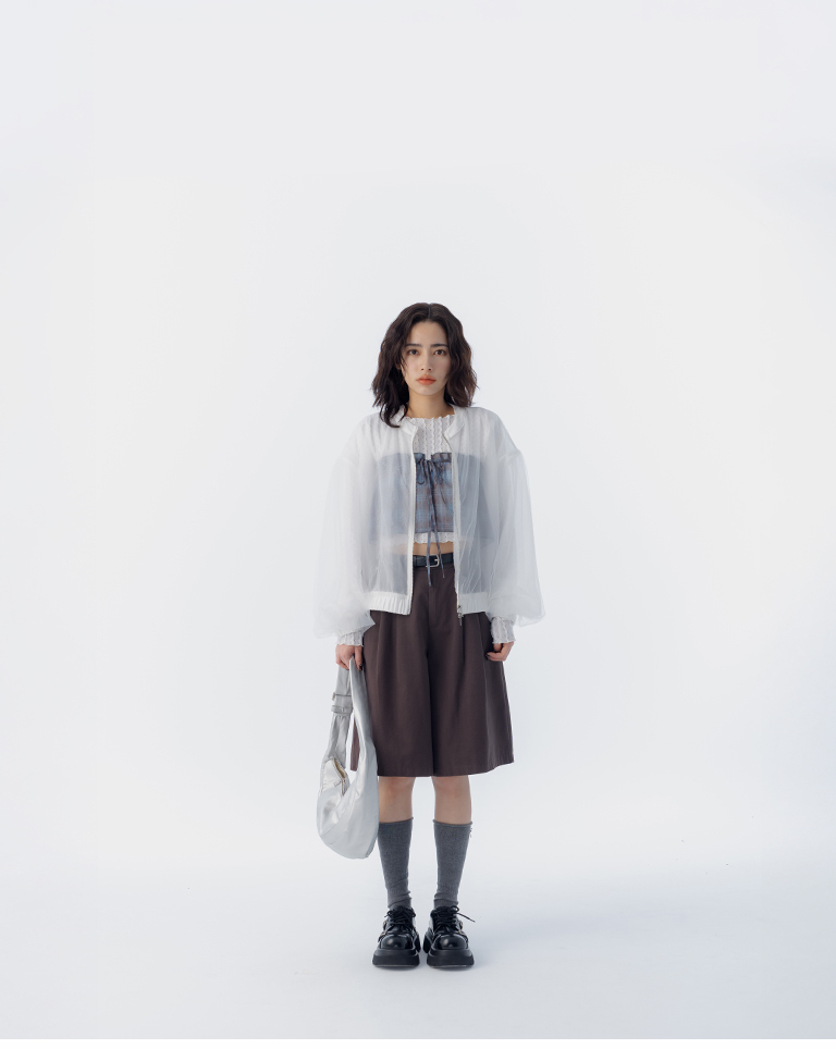 ダブルチュールシースルージャケット 2色展開