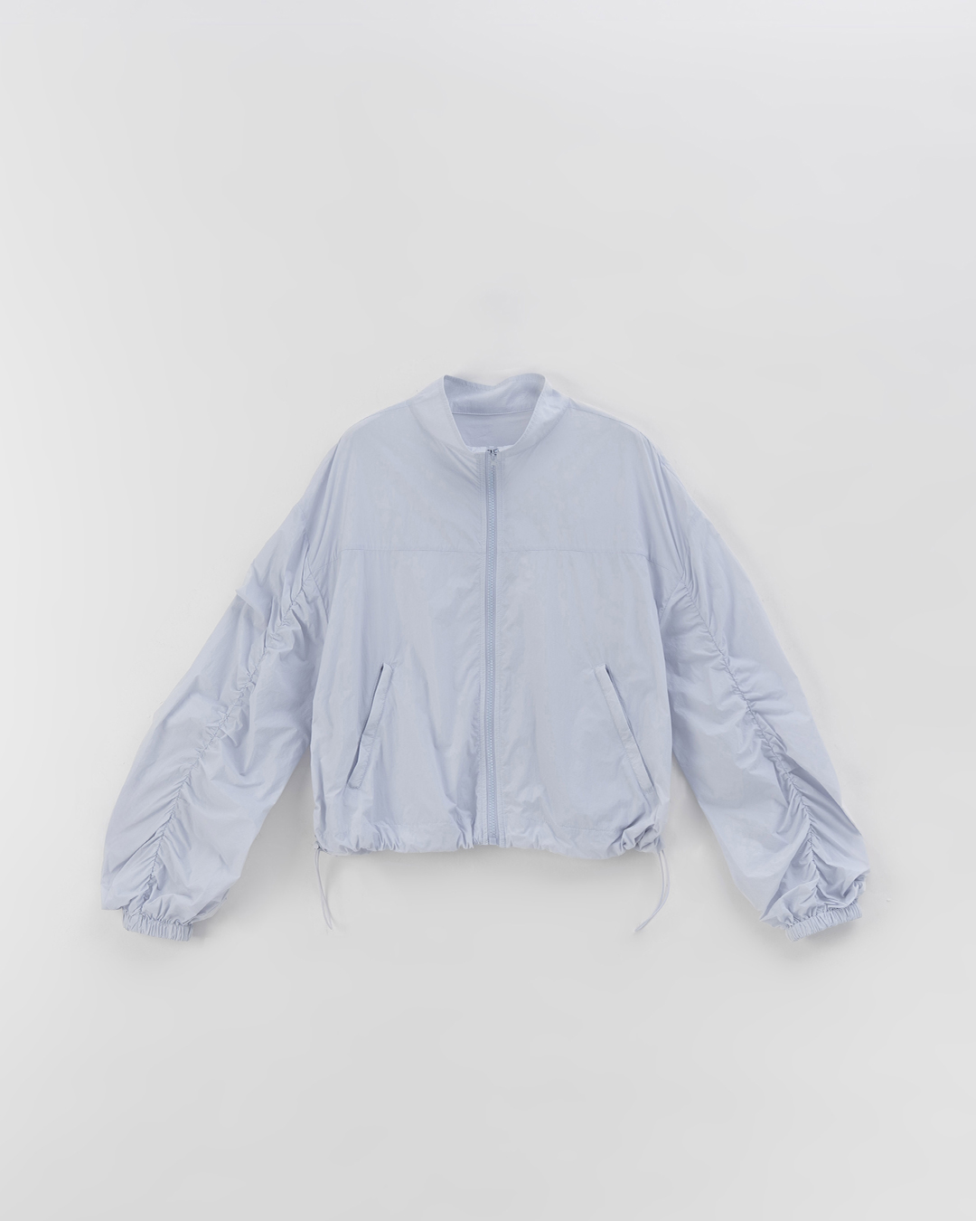無地スタンドカラー袖ギャザージャケット 3色展開