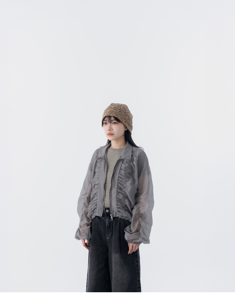 春12未到---ギャザーデザインブルゾン 3色展開