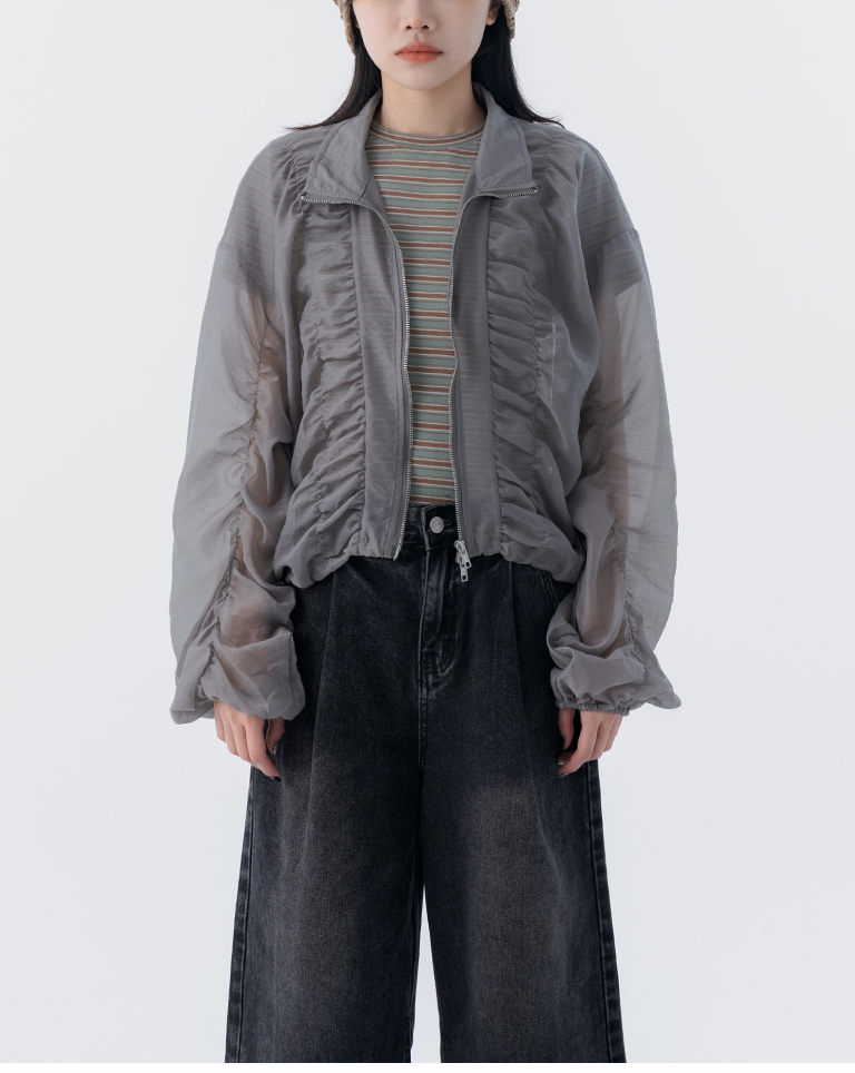 春12未到---ギャザーデザインブルゾン 3色展開