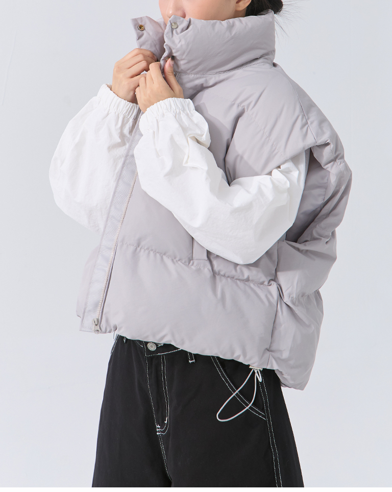 冬1尚未收到---ドローストリング中綿ベスト 2色展開