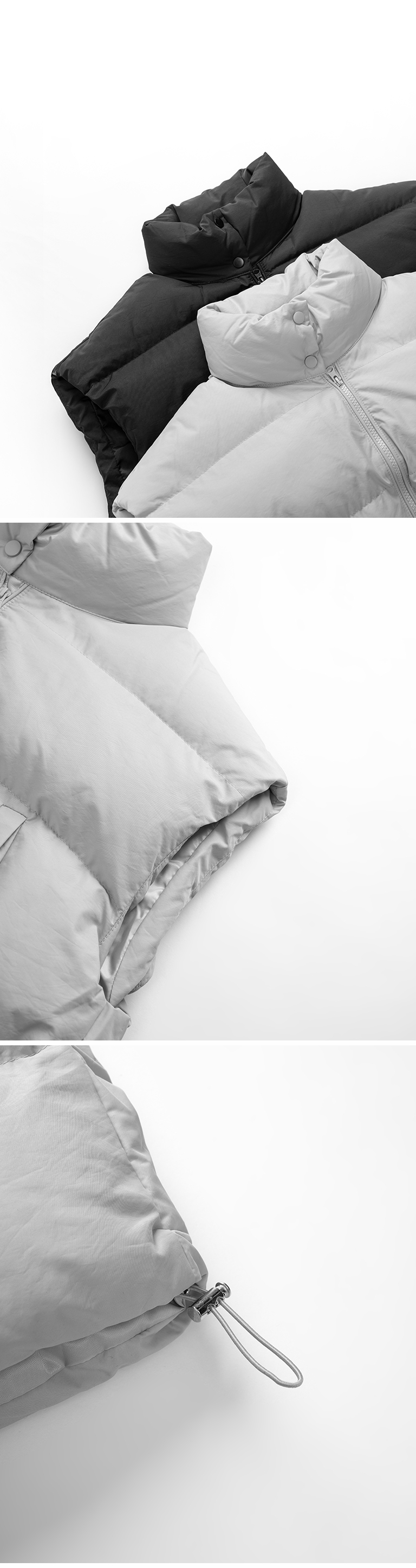 冬1尚未收到---ドローストリング中綿ベスト 2色展開