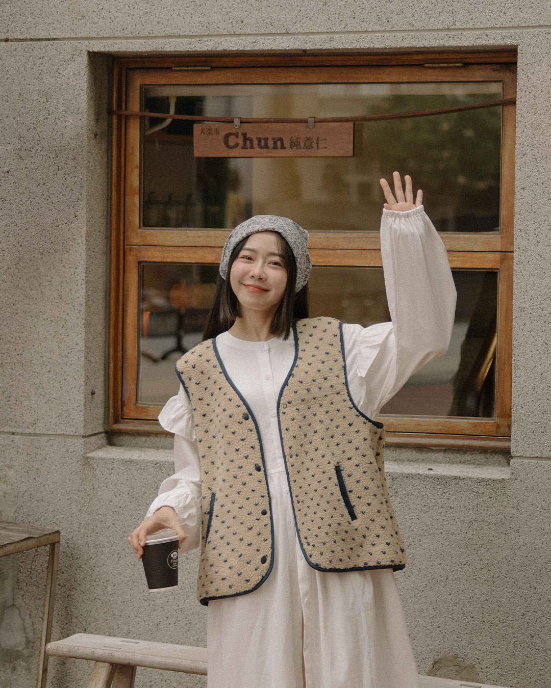 ハートデザインフリースベスト