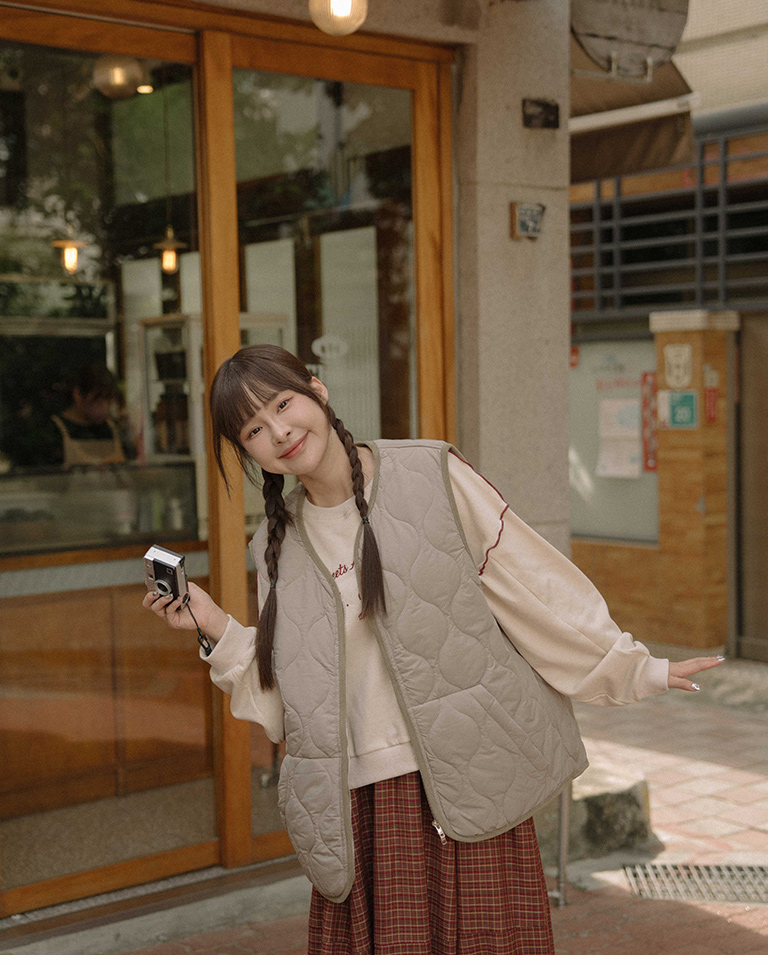 キルティングゆったりベスト 2色展開