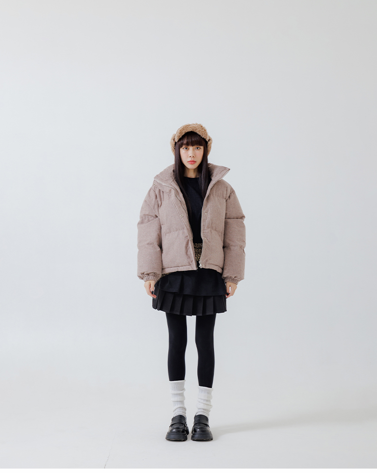 立ち襟キルティングジャケット 2色展開