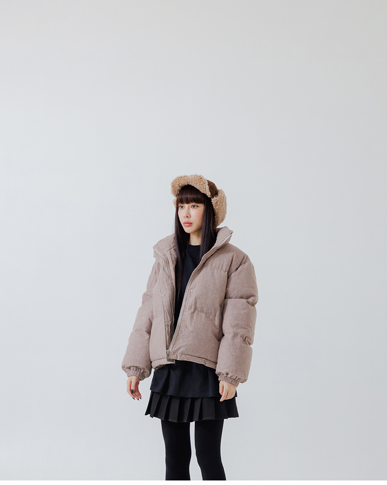 立ち襟キルティングジャケット 2色展開