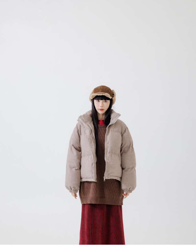 立ち襟キルティングジャケット 2色展開