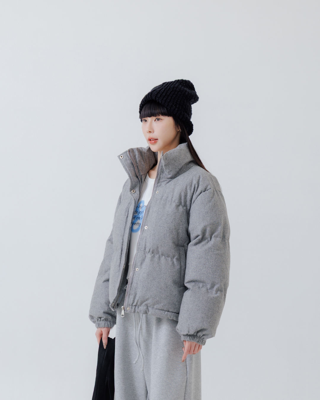 立ち襟キルティングジャケット 2色展開