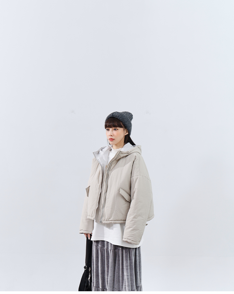 フード中綿ジャケット 2色展開