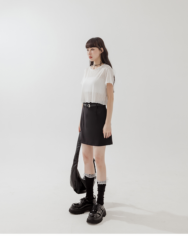 スリット付きミニスカート 2色展開