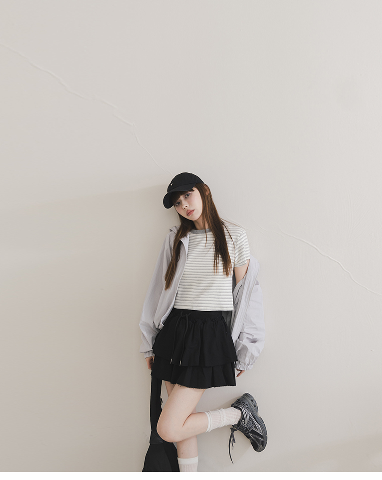 スウェットフリルティアードミニスカート 2色展開 S/M