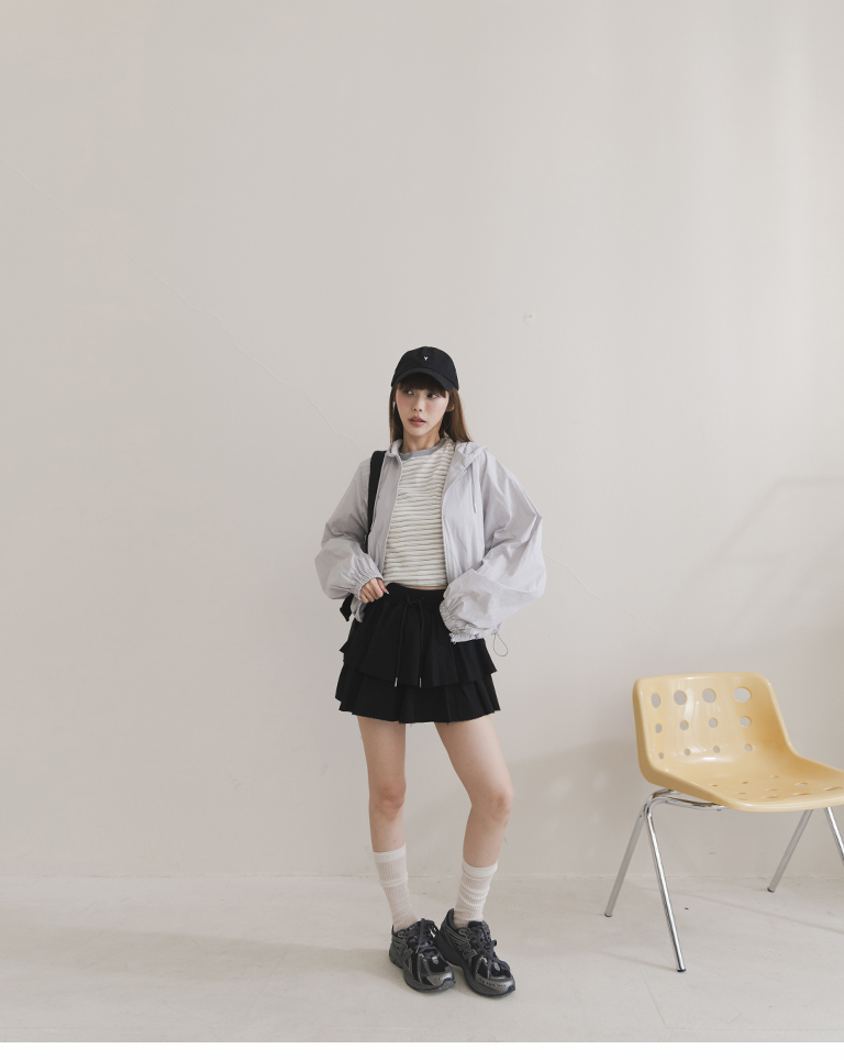 スウェットフリルティアードミニスカート 2色展開 S/M