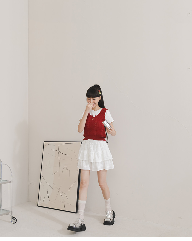 レースフリルミニスカート