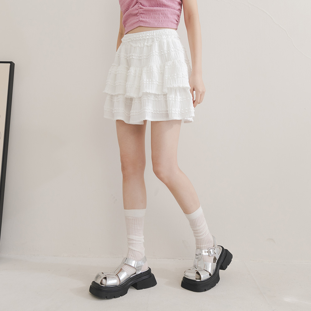 レースフリルミニスカート