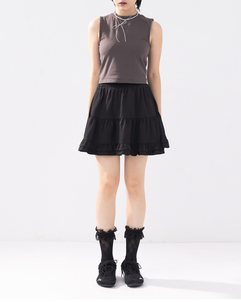 ダブルフリルミニスカート 2色展開