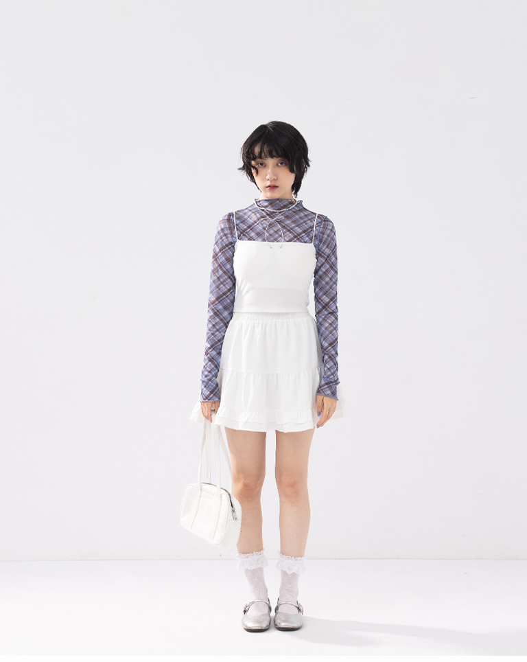 ダブルフリルミニスカート 2色展開